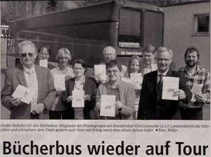 Bücherbus wieder auf Tour - Zeitungsartikel im Patriot (25.04.2006)